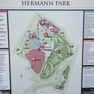 Hermann Park Map - includes zoo and museum of natural science