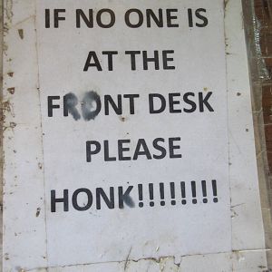 Sign in Entrance Building