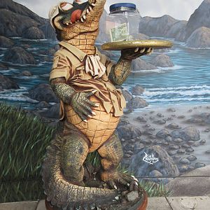 Crocodile Statue - with tip jar