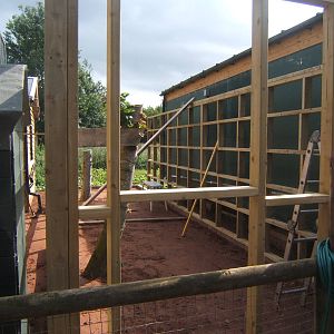 Work on what will be 2 new Owl aviarys