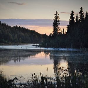 Six Mile Lake at Sunset - Alaska