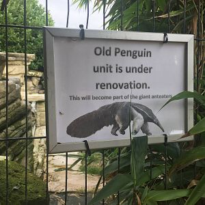 Sign on old penguin enclosure - 30/08/15
