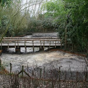 exhibits under construction