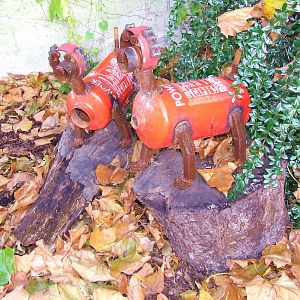 Red Pandas, Recycled Sculptures