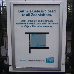 Sign on 1 of the zoo`s entrance
