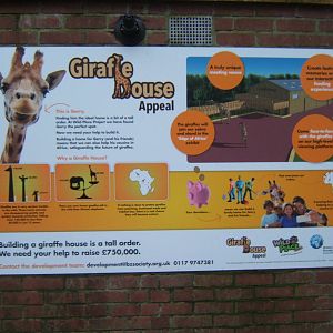 Giraffe House appeal sign on old Giraffe House