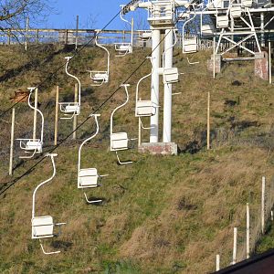 Work underneath and to the left of the chairlift