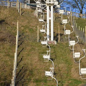 Work underneath and to the left of the chairlift