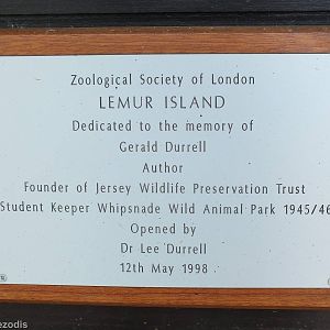 Lemur Island Plaque Dedicated to the Memory of Gerald Durrell
