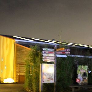 One of the Chimp-houses by night