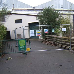 Rear of Tropical realm closed off for work on new Aye-aye enclosure