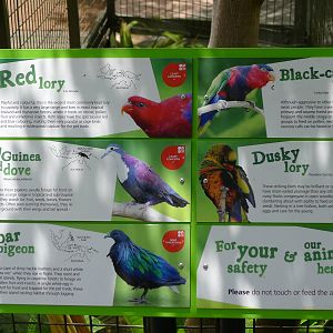 Sign for Asian birds