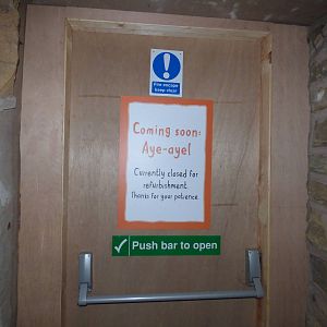 Sign for construction of new Aye-Aye enclosure