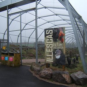 View of entrance to walk through aviary