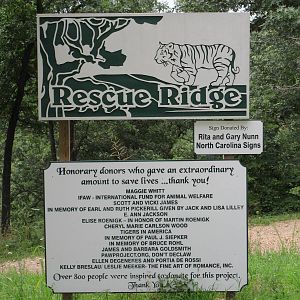 Turpentine Creek Wildlife Refuge (Arkansas) - Rescue Ridge Sign