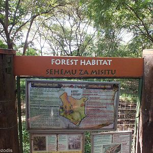 Sign at the Entrance to the Forest Habitat - Nairobi Safari Walk