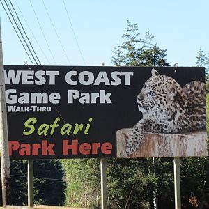West Coast Game Park Safari (Oregon) - Entrance Sign