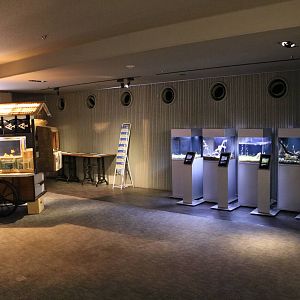 Goldfish cart with freshwater tanks - Sumida Aquarium, February 2016