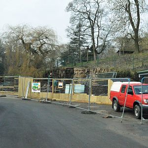 Flamingo enclosure undergoing a revamp.