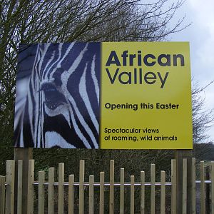 Sign for African Valley at Marwell Zoo, 7 March 2009
