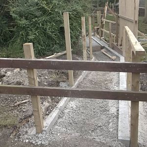 Work on bridge at bottom of Penguin exhibit and pathway, 20th March 2016