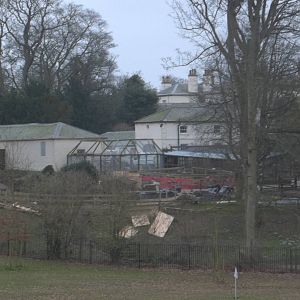 View of Penguin exhibit and related works - taken from outside zoo, 23rd Ma