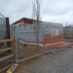 View of new kiosk being built by Bear house