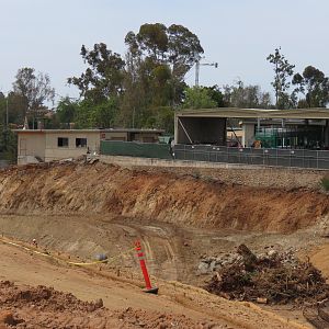 Africa Rocks Construction - View of Maintenance Yard from Bus Road
