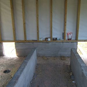 View of construction of the inside of the new New Guinea Singing Dog House