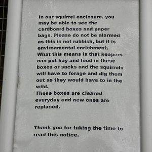 Signage on Red Squirrel Enclosure