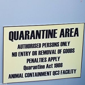 Quarantine Sign on Penguin Building