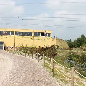 Chimp-house and outdoor enclosure