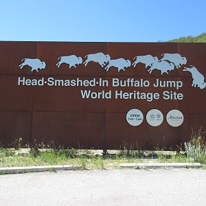Head-Smashed-In Buffalo Jump - Entrance Sign