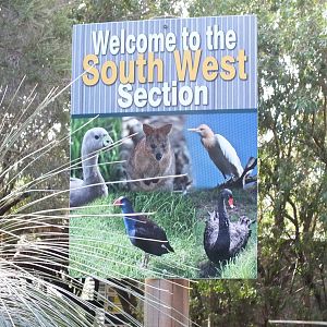 Sign at Entrance to South West Section - Caversham Wildlife Park