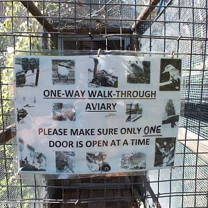 Sign at Entrance to Walkthrough Aviary