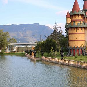 Historic castle with knights in armour, March 2016