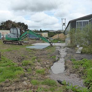 Construction work to rear of holding barn.