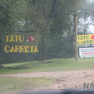 Entrance signs - Tatu Carreta, April 2016.