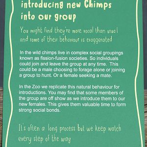 Notice beside Chimp Enclosure