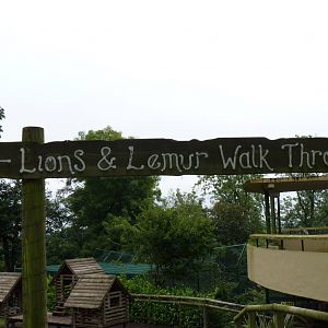 Sign for Lions and Lemur Walk Through, September 2016