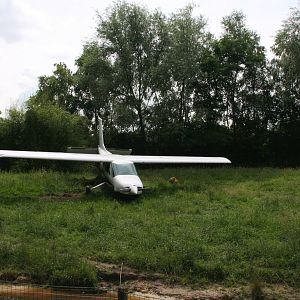 plane in the African wild dog enclosure