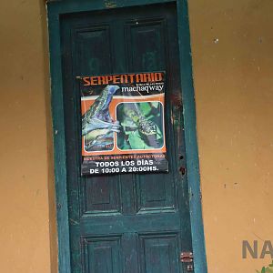 Posters outside, Serpentario Machaqway - April 2016.