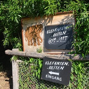 Signage for Elephant Rides at Knie Kinderzoo, 11/09/16
