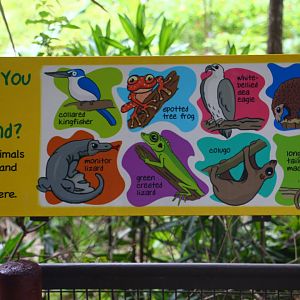 Sign featuring native species