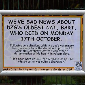 Sign on Bart's enclosure