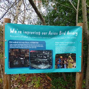 Sign on Asian Bird Aviarys on the site of the former Rainbow Aviarys