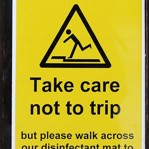 Notice on Tropical House entrance door