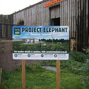 Signage about new Elephant House