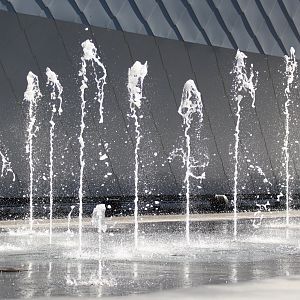 Detroit Zoo - Fountains outside the Polk Penguin Conservation Center - September, 2016