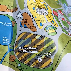 Future elephant exhibit on map